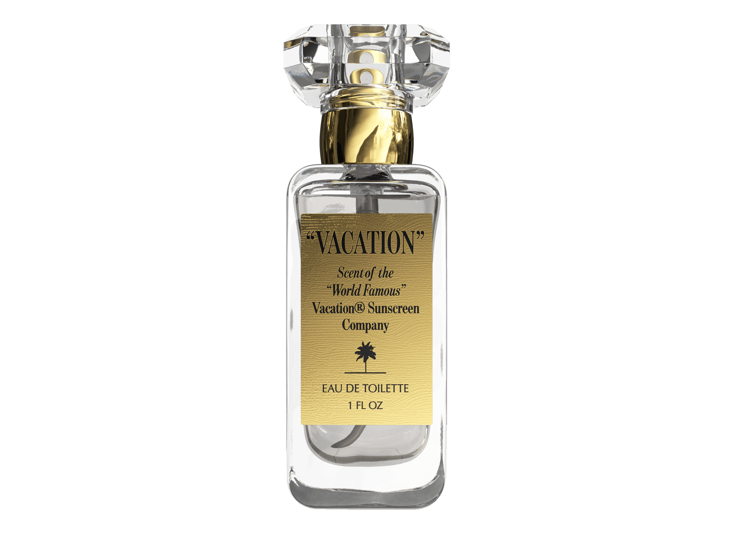 a bottle of vacation scent of the world famous vacation sunscreen company